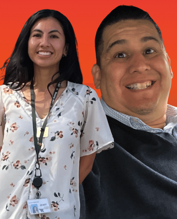  San Diego educators Hannah Nakamoto, a chemistry and physics teacher at Kearny High School, and Mario Patiño, a middle and high school science teacher at the Preuss School at UCSD. 