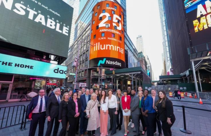 Illumina team shown in Times Square.