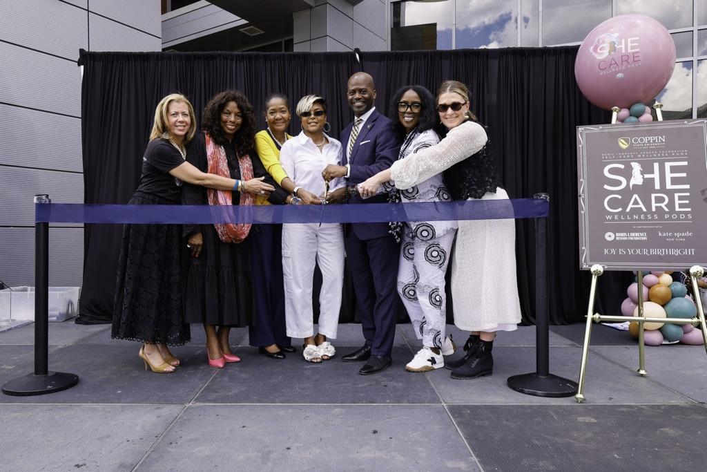 Ribbon cutting at Coppin State for SheCare Wellness Pod