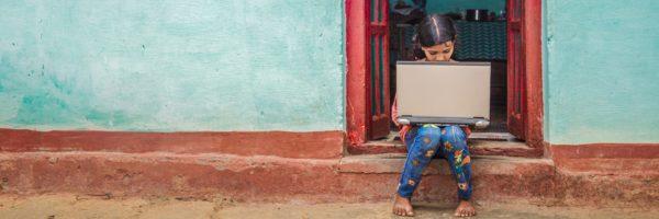 Girl using laptop