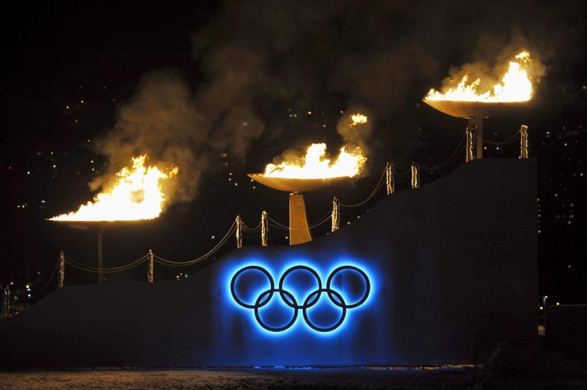 Olympic torches and logo