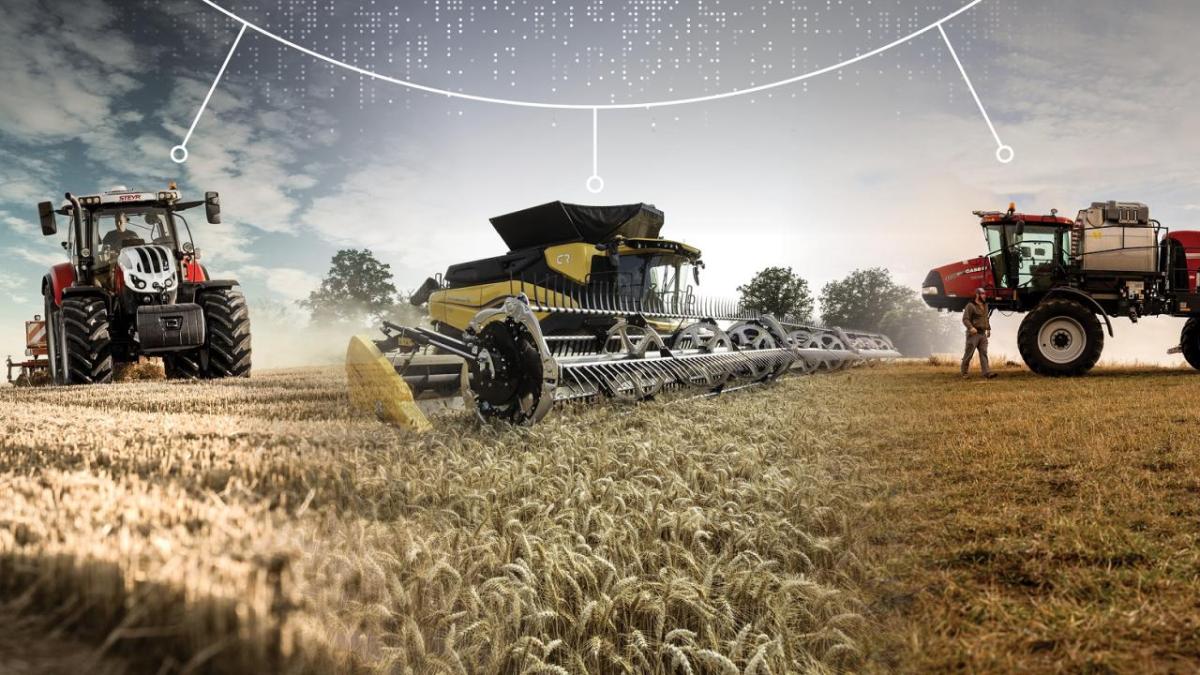 Agricultural machinery in a field