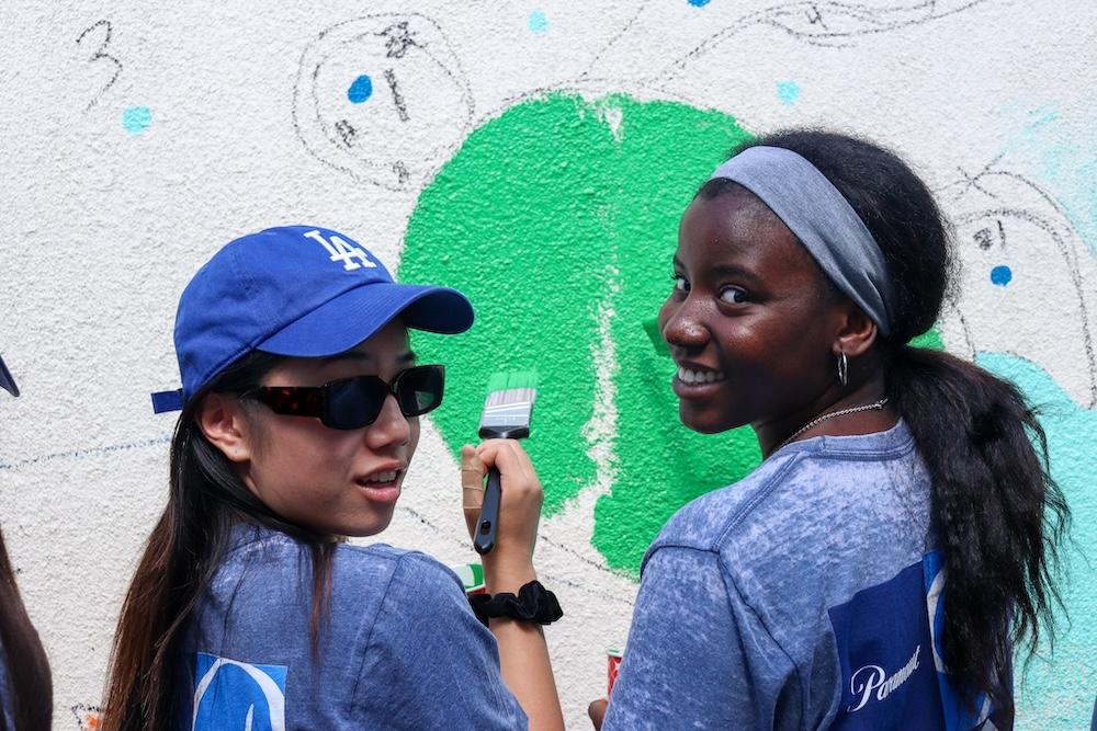 volunteers painting