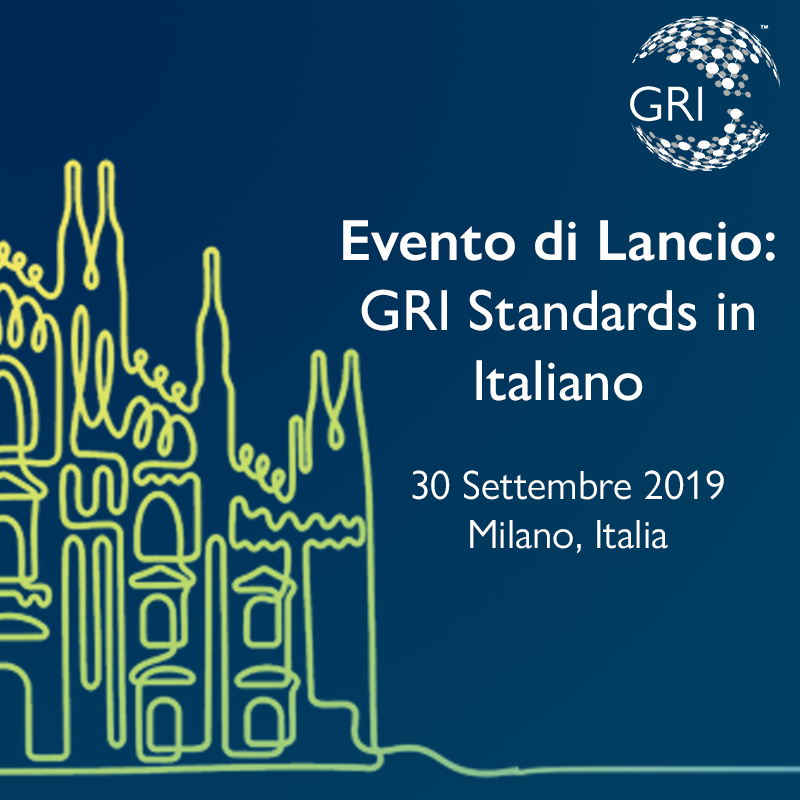 Italian translation of GRI Standards was launched in Milan on Monday.