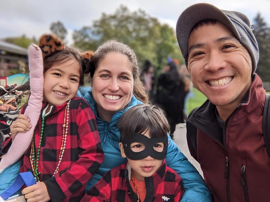 Jenny Luong, her husband and two children. 