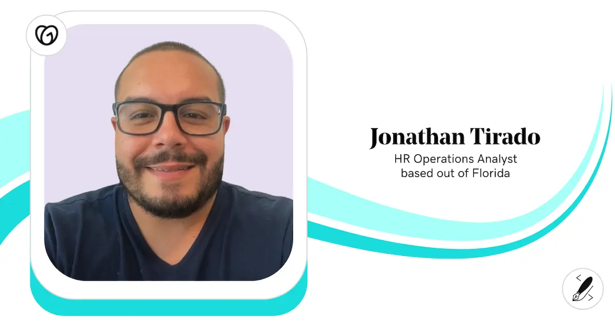 Jonathan Tirado, HR Operations Analyst, GoDaddy.