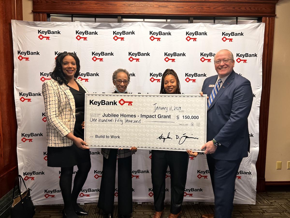 Jubilee Homes and Keybank Team with Grant check.