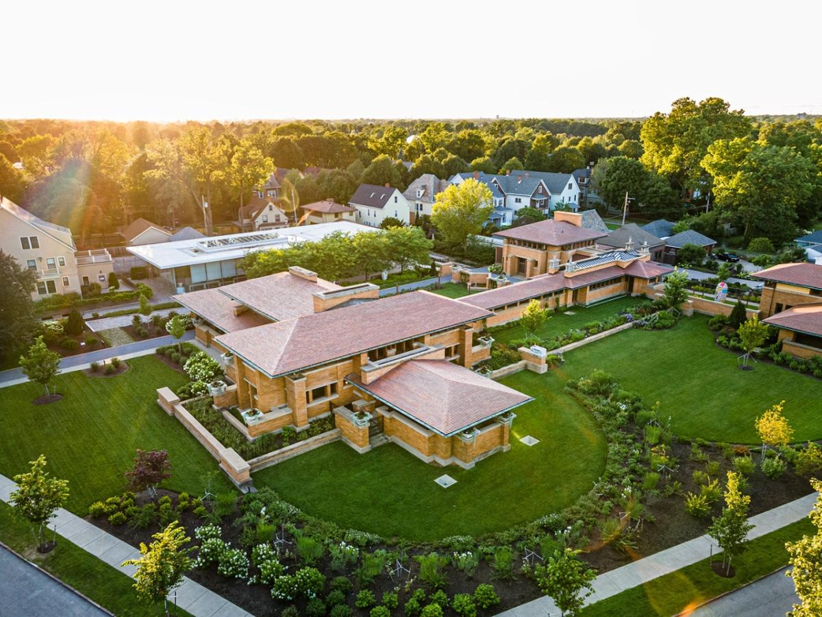 Frank Lloyd Wright’s Martin House overhead shot.