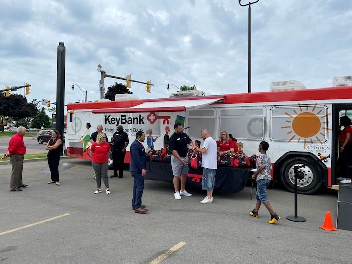 KeyBus and KeyBank team arrive in Buffalo.
