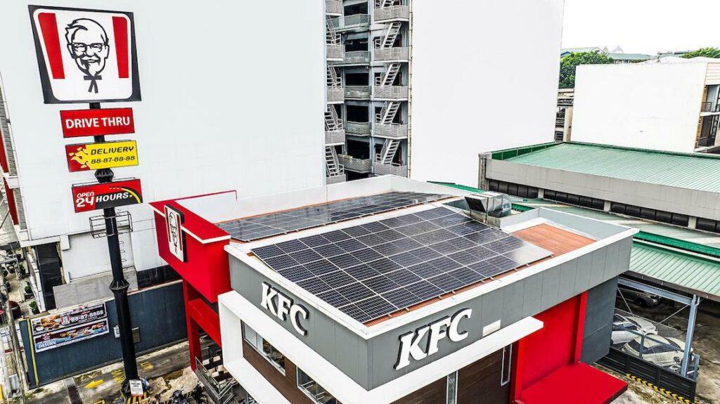 solar panel-mounted rooftops on KFC