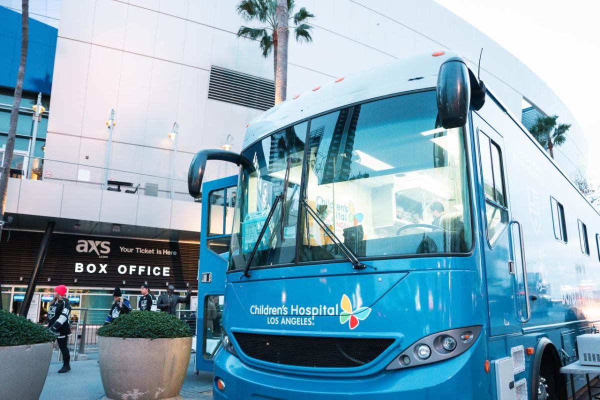 LA Kings and CHLA's blood mobile.