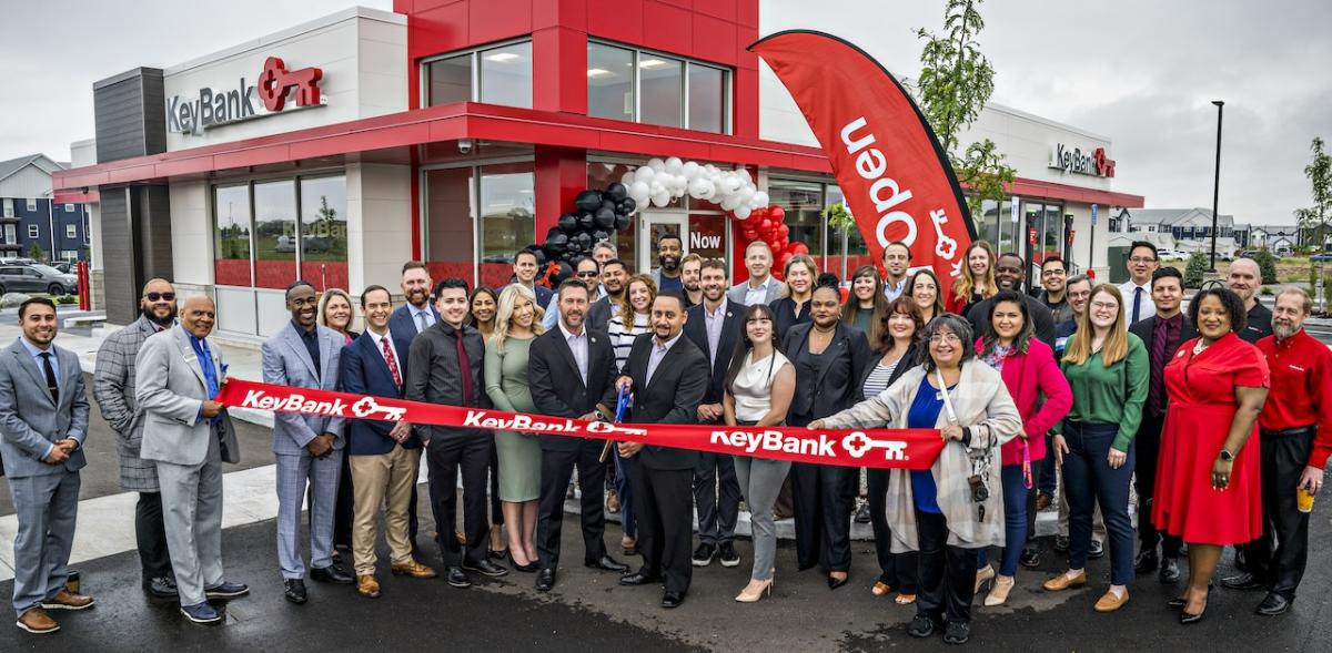 KeyBank leaders shown opening a new branch in Denver, Colorado.