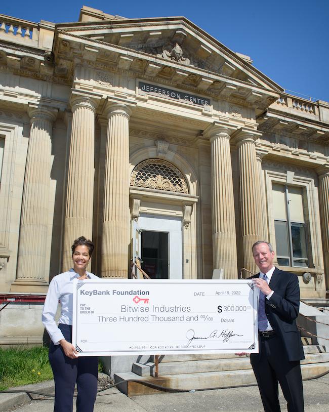Photo: (L to R) Tammi Sherman, Vice President of Bitwise Toledo and KeyBank Northwest Ohio Market President Jim Hoffman outside the Jefferson Building in Downtown Toledo Photo: (L to R) Tammi Sherman, Vice President of Bitwise Toledo and KeyBank Northwest Ohio Market President Jim Hoffman outside the Jefferson Building in Downtown Toledo