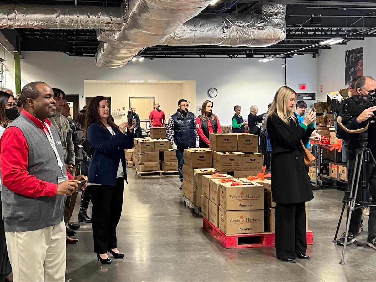 The Conn. Foodshare group inside of their warehouse.