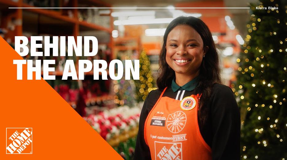 Kierra Blake wearing Home Depot apron 