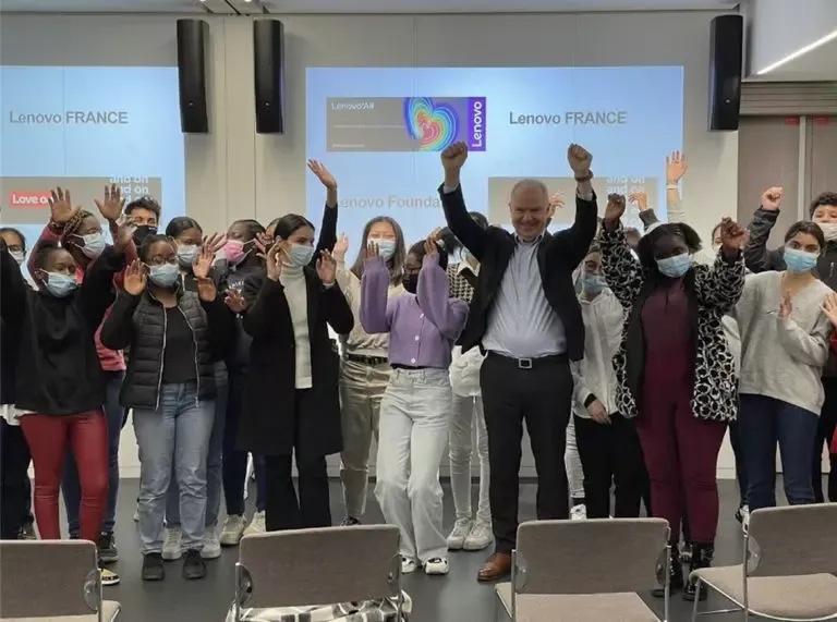 A group of people wearing masks, raising their arms in the air