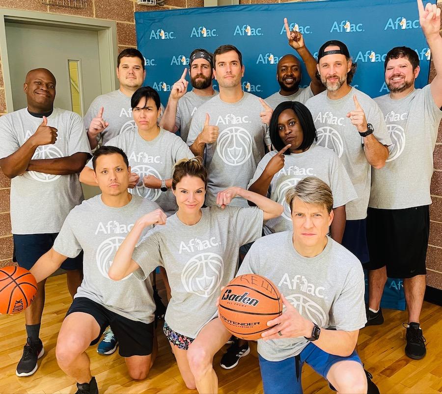 Aflac Leaders Team: Front row: Tom Buff, Amanda Cates, Kevin Ross. Middle row: Darrick Williams, Jennifer Clyburn, Melody Hodge. Back row: Chris Chapman, Cary Allen, Bob Ruff, Jerry Gumbs, Caleb Huffstetler, Colin Martin.