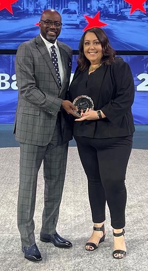 Lenny McNeill, left, and Sodi Nichols, national strategic markets, director of strategic design & community impact, accepted the MBA’s DEI award on behalf of U.S. Bank. Lenny McNeill, left, and Sodi Nichols, national strategic markets, director of strategic design & community impact, accepted the MBA’s DEI award on behalf of U.S. Bank.