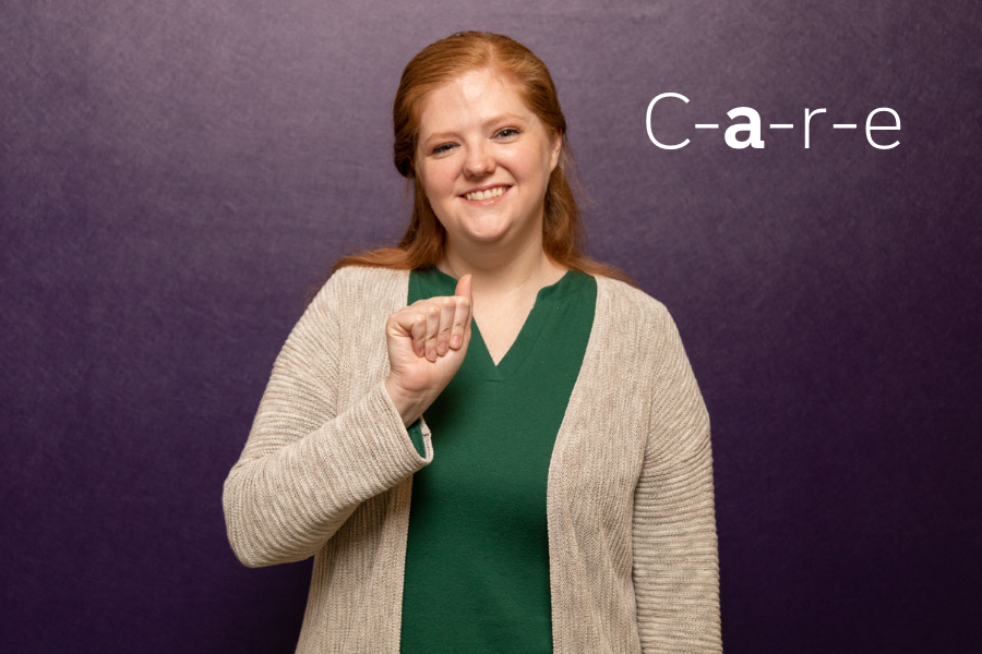 Lindsey Chambers using American Sign Language