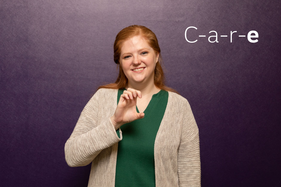 Lindsey Chambers using American Sign Language