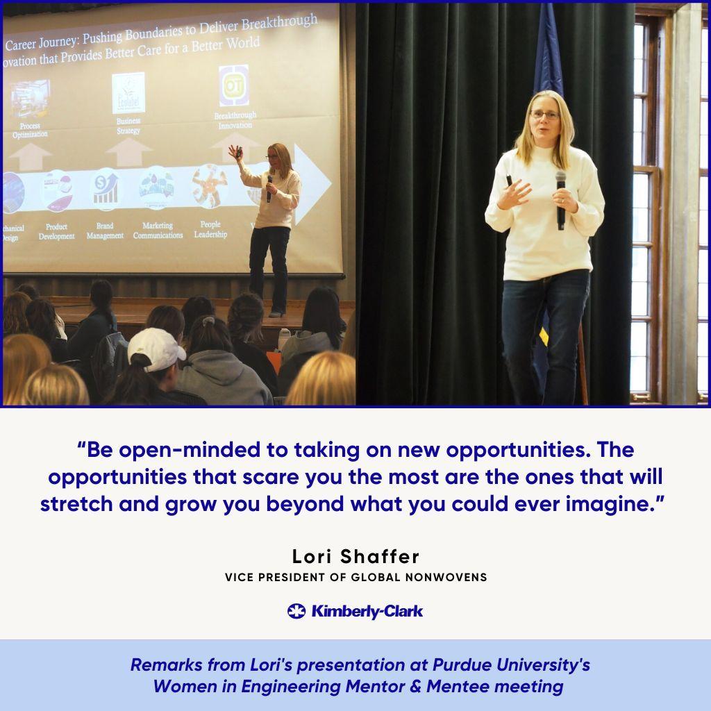 Lori Shaffer speaking to Purdue University students