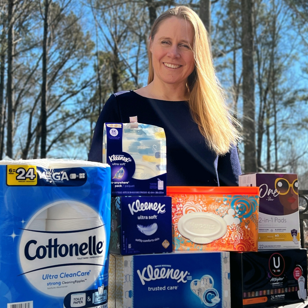 Lori Shaffer with Kimberly-Clark products