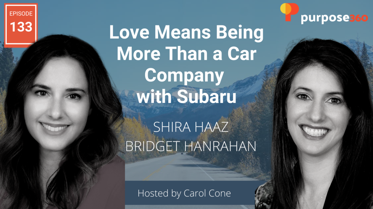 Purpose 360 infographic: Love Means Being More Than a Car Company With Subaru