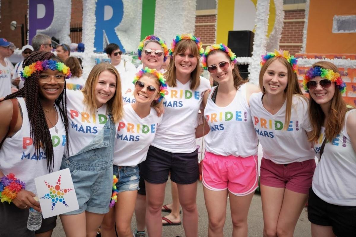 people with PRIDE t-shirts