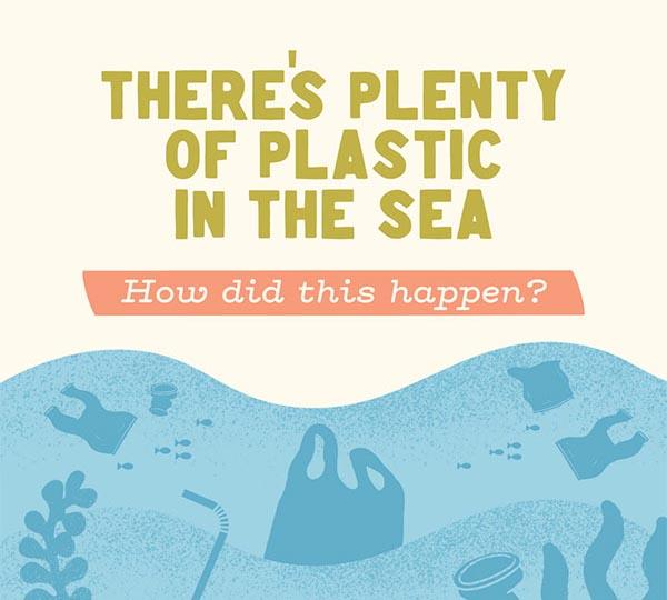 Plastic sea waste graphic