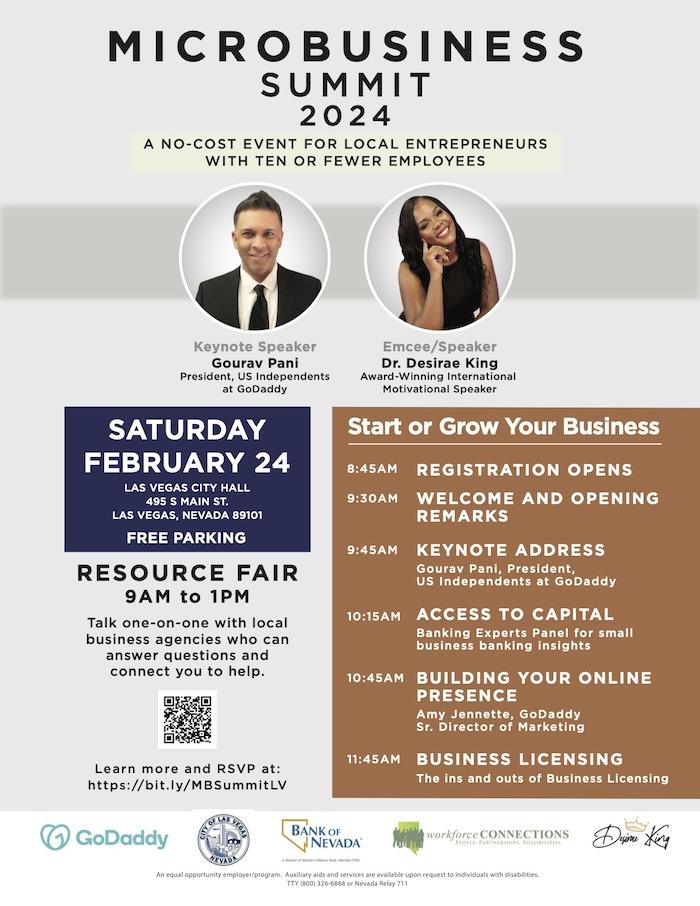 Microbusiness Summit: February 24, 2024. A no cost event for entrepreneurs.