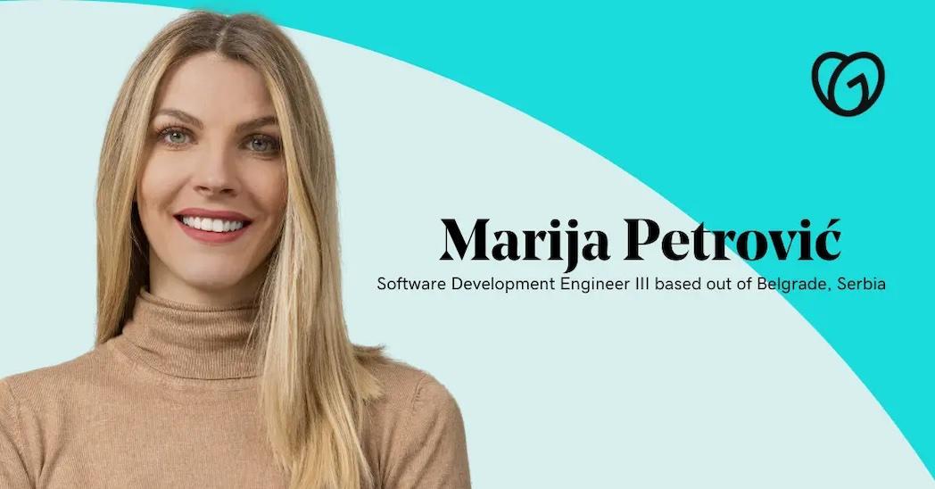 Marija Petrovic, Software Development Engineer from Belgrade, Serbia.