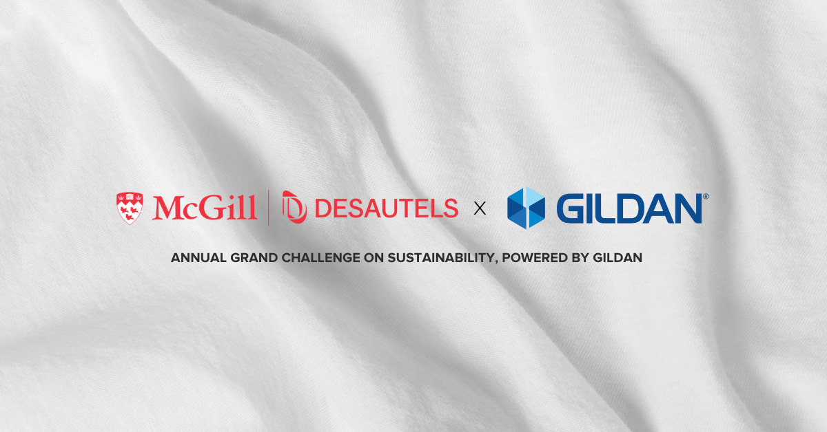 McGill and Gildan logo on white fabric background