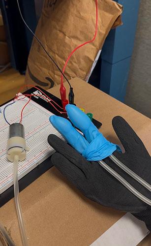 Glove with balloons