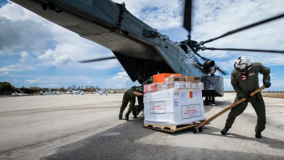 N95 respirators are included in Direct Relief's emergency health kits and other pre-positioned modules placed in disaster-prone areas. Here, an emergency health kit is dispatched to the Bahamas after Hurricane Dorian. (Photo Credit - Direct Relief) N95 respirators are included in Direct Relief's emergency health kits and other pre-positioned modules placed in disaster-prone areas. Here, an emergency health kit is dispatched to the Bahamas after Hurricane Dorian. (Photo Credit - Direct Relief)