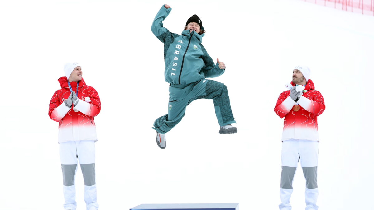 Olympic medalists on podium