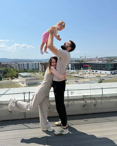 Milica, her husband and daughter.