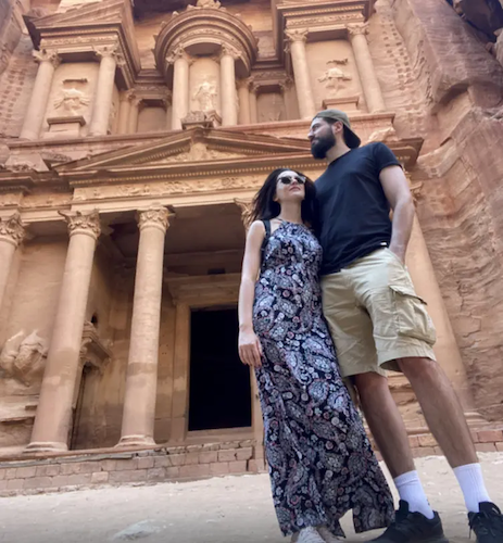 Milica and her husband at Petra in Jordan.