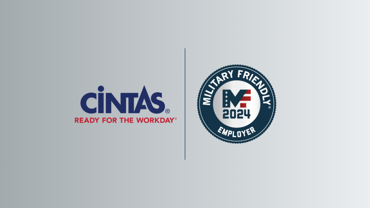 Cintas logo and Military Friendly Employer logo 