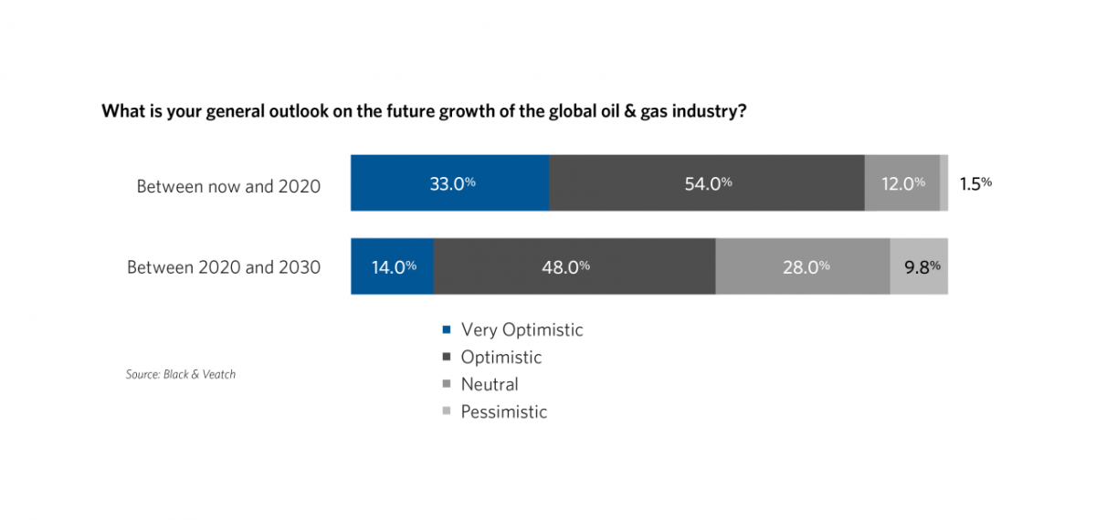 Survey response data from Black & Veatch's 2018 Strategic Directions: Natural Gas Report