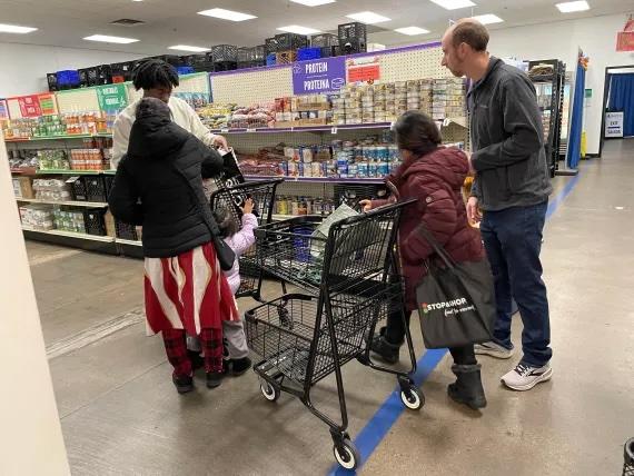 Group shopping in a store