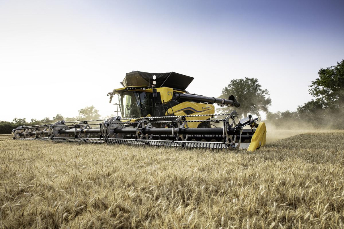 A piece of agricultural machinery in a field 