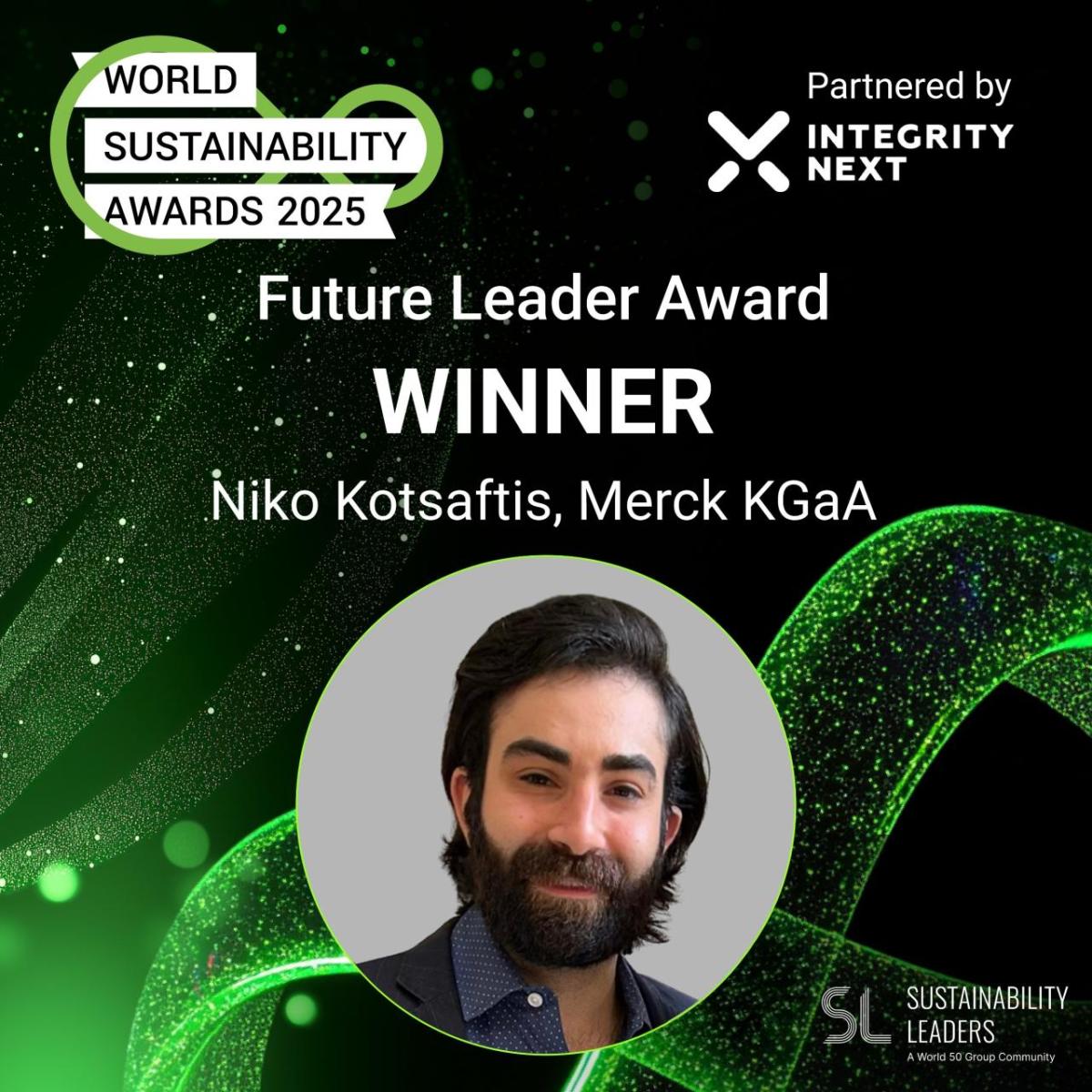 World Sustainability Award Winner, Niko Kotsaftis, of Merck KGaA