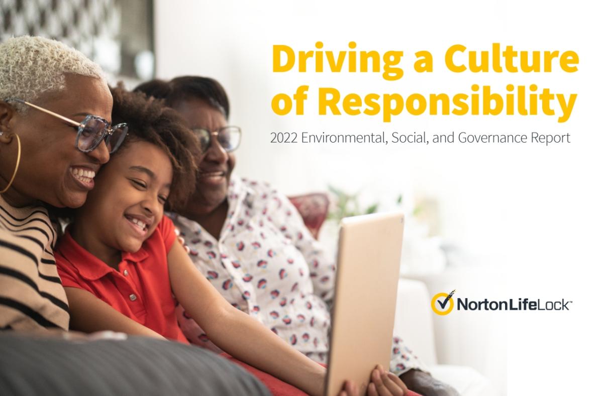 NortonLIfeLock ESG Report Cover "Driving a Culture of Responsibility"