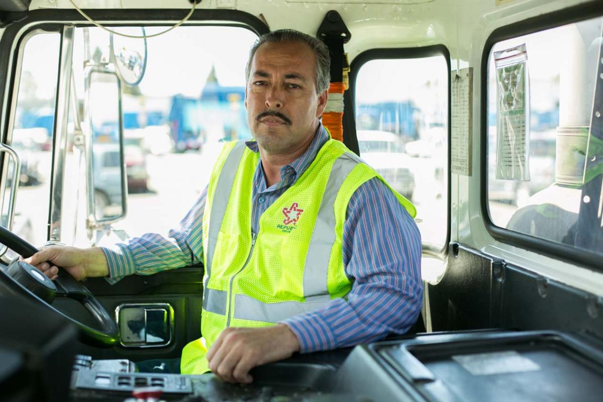 Urbano Viramontes of Santa Ana, 47, route driver, Republic Services in Anaheim.