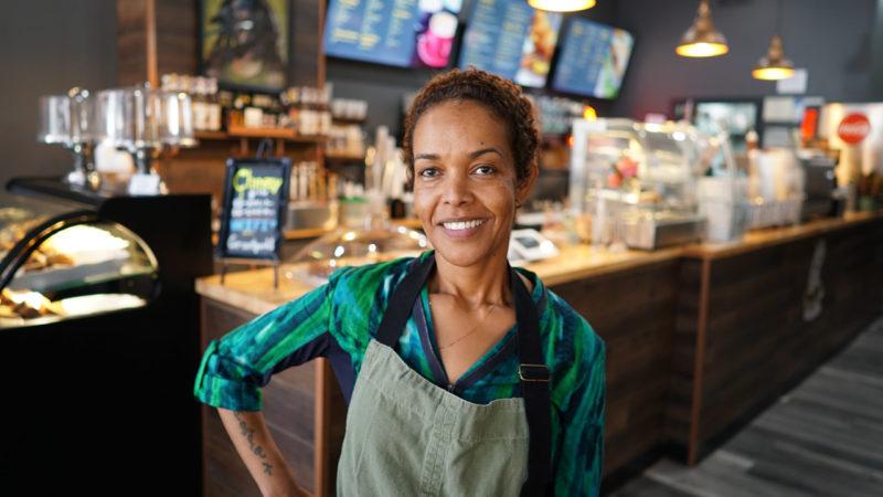 Business owner Rahel TafarI benefited from an earlier round of the Open for Business Fund working with nonprofit Access to Capital for Entrepreneurs and will soon be closing on a loan for a second Grant Park Coffeehouse location in Atlanta. (2:37)