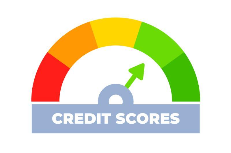 Credit scores with arrow 