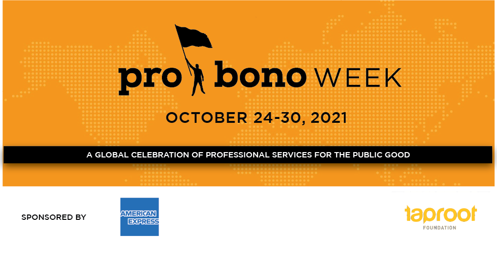 infographic reads: pro bono week October 24-30, 2021