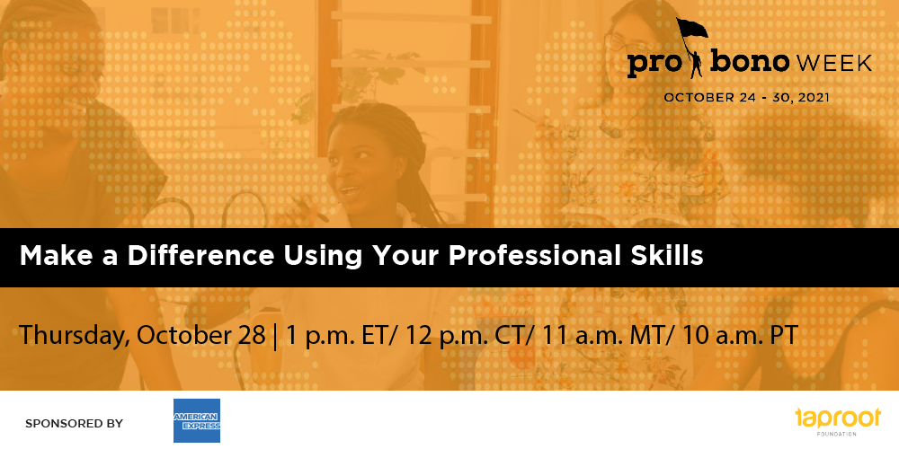 Make a difference using your professional skills