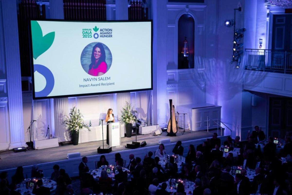 Navyn Salem gives acceptance speech for Impact Award.