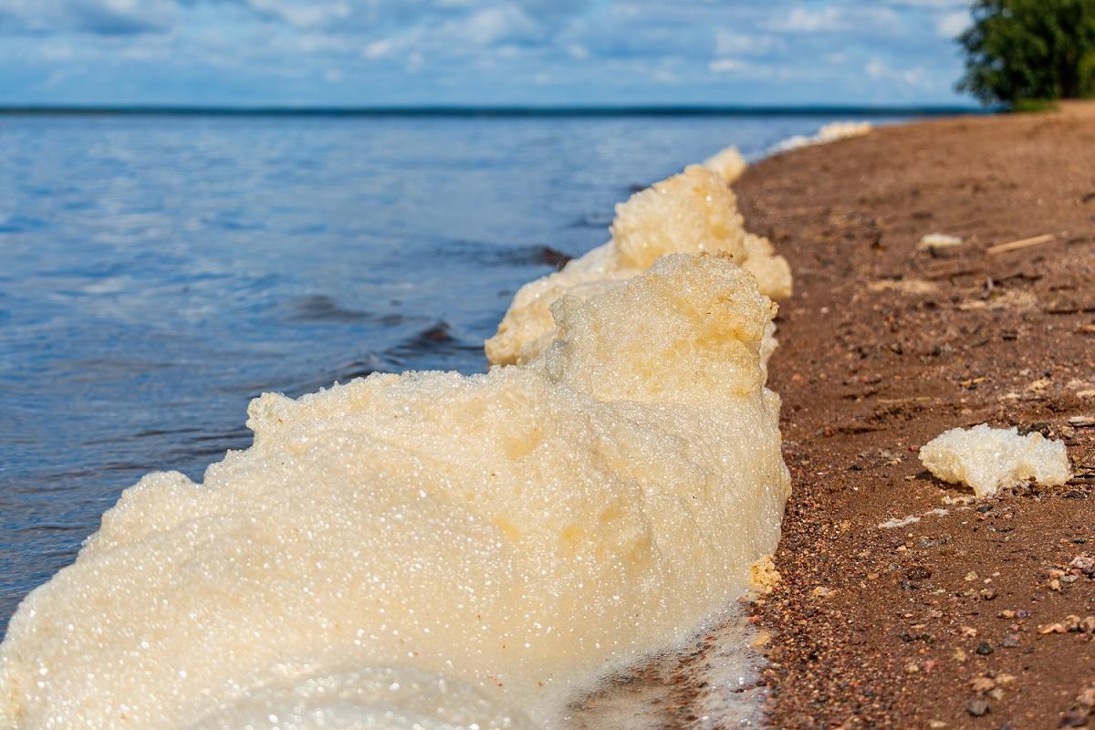 PFAS Foam on a Lake